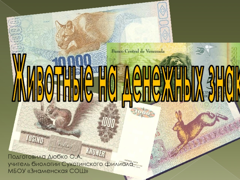 Животные на денежных знаках