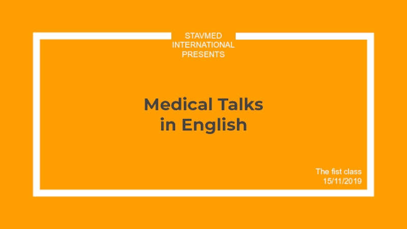 Medical Talks in English
