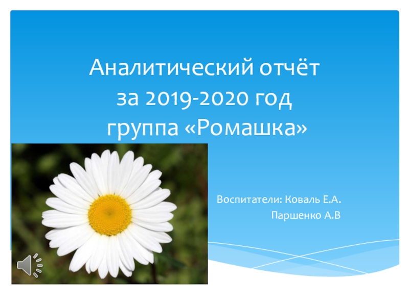 Аналитический отчёт за 2019-2020 год группа Ромашка