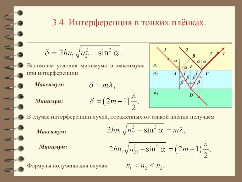 Каковы отличия интерференционных картин полученных в отраженном и проходящем свете