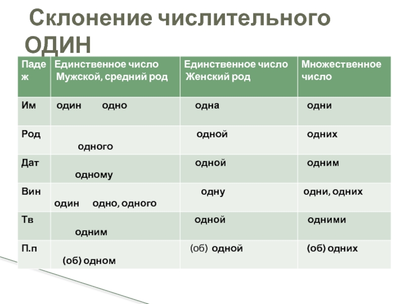 Склонение числительных презентация 10 класс