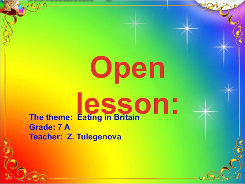 Презентация урока Eating in Britain 7 класс