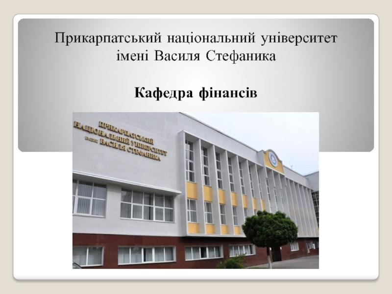 Прикарпатський національний університет імені Василя Стефаника
Кафедра фінансів