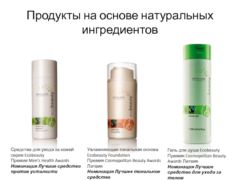 Продукты на основе натуральных ингредиентовСредства для ухода за кожей серии EcobeautyПремия Men’s Health AwardsНоминация Лучшие средство против