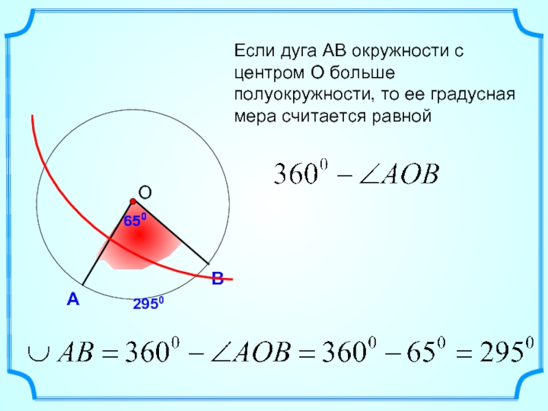 Градусная мера дуги ab окружности