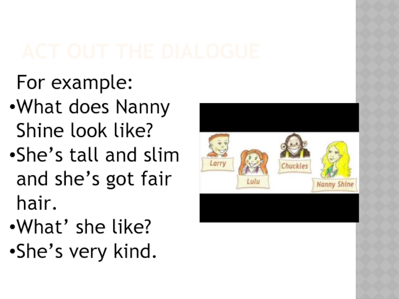 Shes got fair hair. Презентация 2 Spotlight she has got Fair hair. What s Nanny Shine wearing today look read and complete. Nanny Shine.