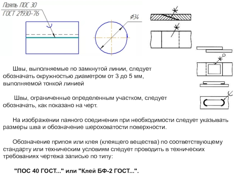 На каком чертеже изображено и обозначено соединение пайкой