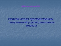 Развитие оптико-пространственных представлений у детей дошкольного возраста.