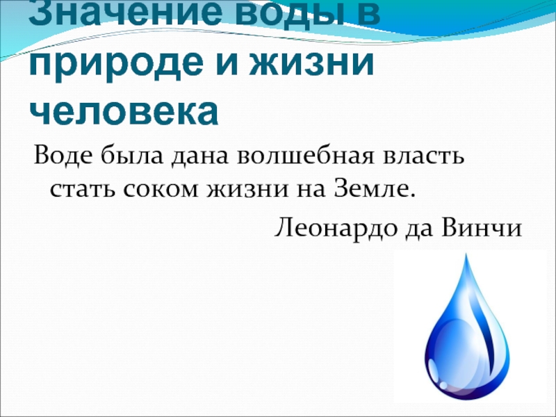 Вода в жизни человека презентация