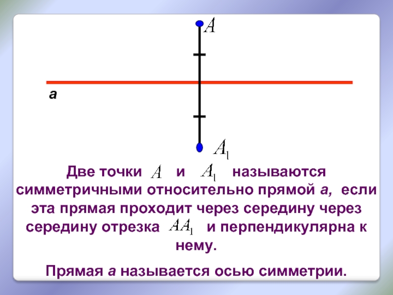 Связь в точке называется. Ось симметрии отрезка. Осевая симметрия отрезка. Симметрия относительно прямой. Симметрия относительно точки и прямой.