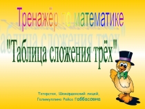 Таблица сложения трёх