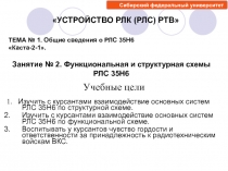 1. Изучить с курсантами взаимодействие основных систем РЛС 35Н6 по структурной