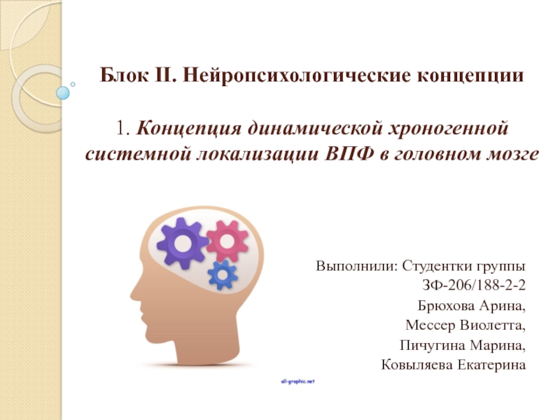 Презентация Блок II. Нейропсихологические концепции   1. Концепция динамической хроногенной