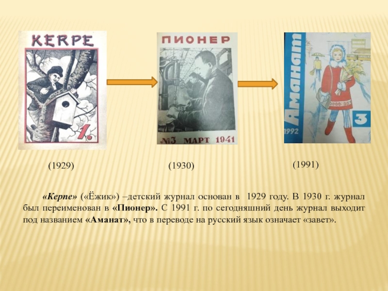 Год основания журнала. Керпе перевод. Аманат это в истории. Детский журнал тропинка 1930 г первые выпуски. Символ страница истории страницы подвига.