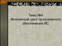 Жизненный цикл программного обеспечения ИС