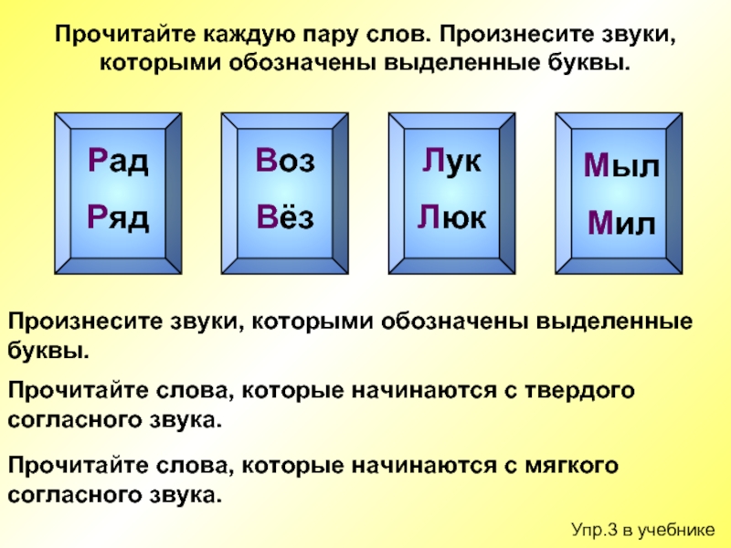 Прочитай слова какими звуками различается каждая пара слов произнеси эти звуки соотнеси схемы и слов