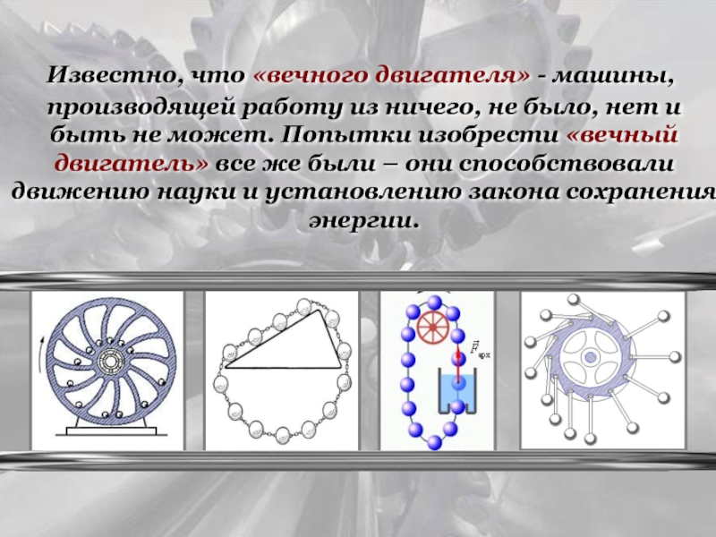 Модели вечных двигателей и их разоблачение презентация