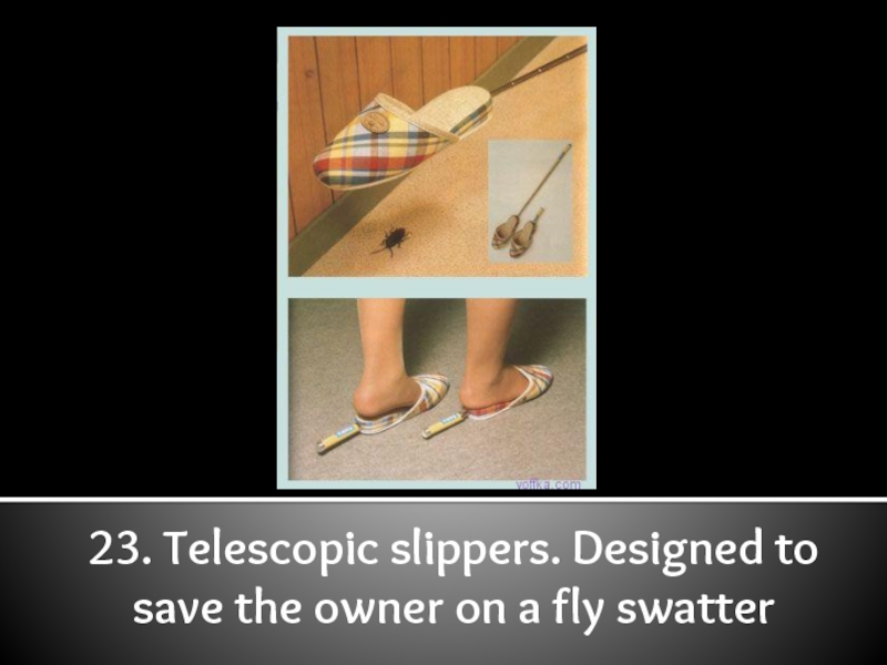 23. Telescopic slippers. Designed to save the owner on a fly swatter