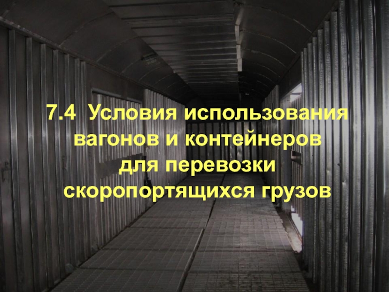 Условия использования вагонов и контейнеров для перевозки скоропортящихся грузов 