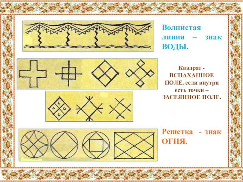 Соедини линиями символические изображения с их значением солнце земля плодородие вода древо жизни