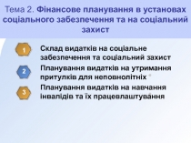 Тема 2. Фінансове планування в установах соціального забезпечення та на