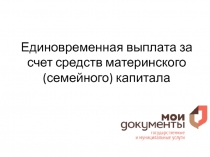 Единовременная выплата за счет средств материнского (семейного) капитала