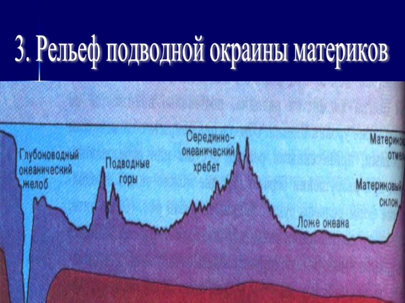 Схема строения рельефа дна мирового океана глубоководный желоб