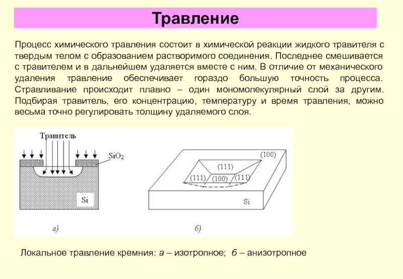 Чем проводят предварительную и конечную обработку образца для получения чистой травленой поверхности