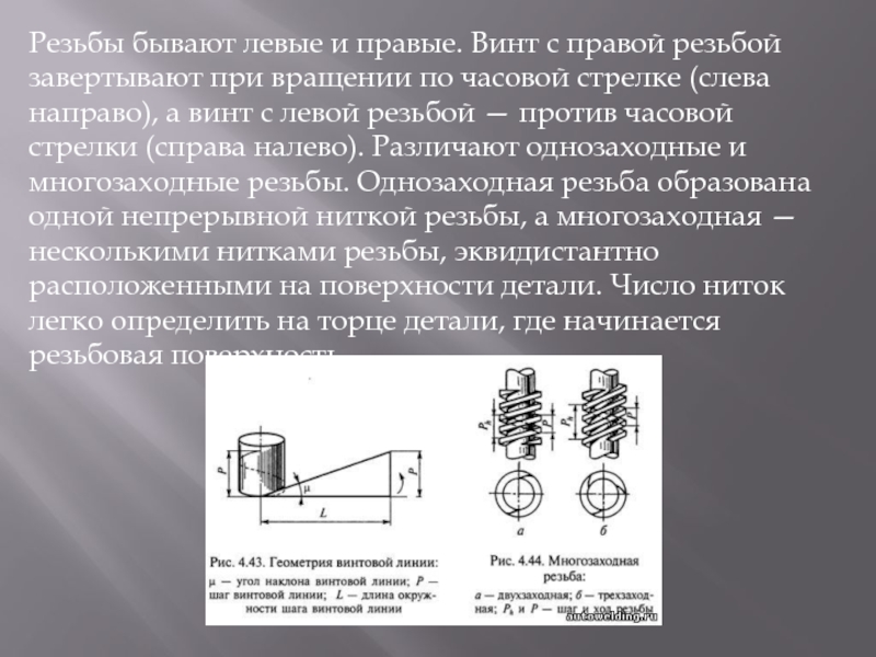 Правая резьба