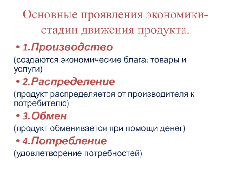 Основные стадии движения продукта 7 класс таблица