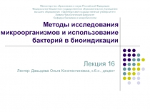 Методы исследования микроорганизмов и использование бактерий в биоиндикации