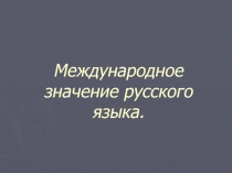 Международное значение русского языка и его роль