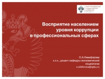 Восприятие населением уровня коррупции в профессиональных сферах