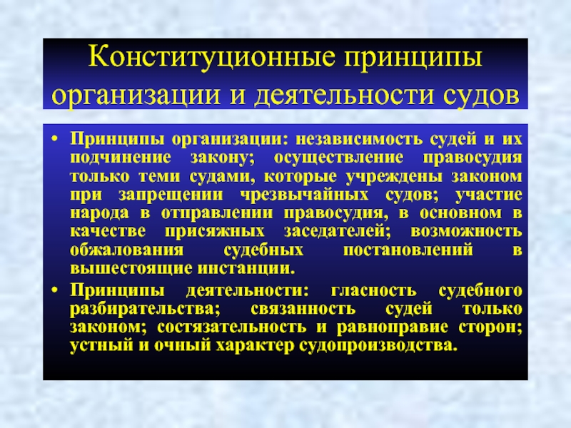 Учреждение судов. Принципы организации и деятельности судов. Принципы организации работы судов. Принципы организации конституционного суда. Конституционные принципы организации и деятельности суда.