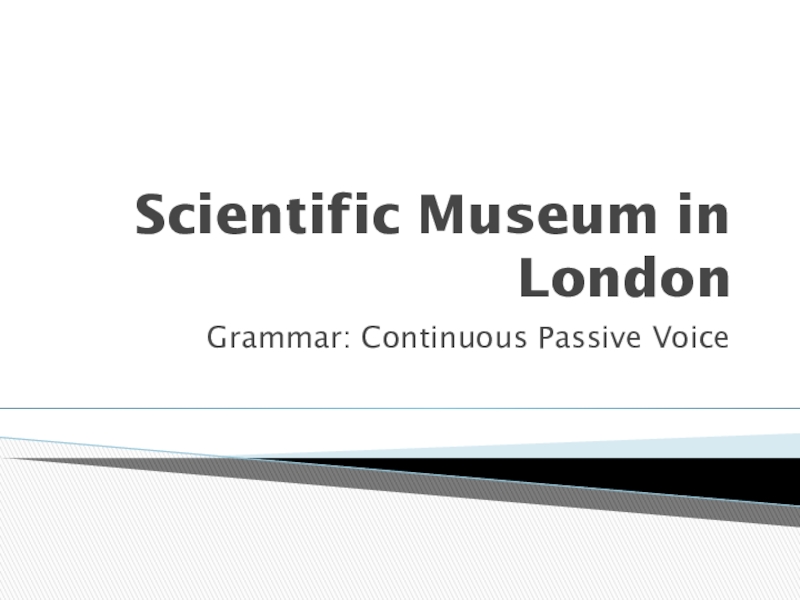 Scientific Museum in London ppt.