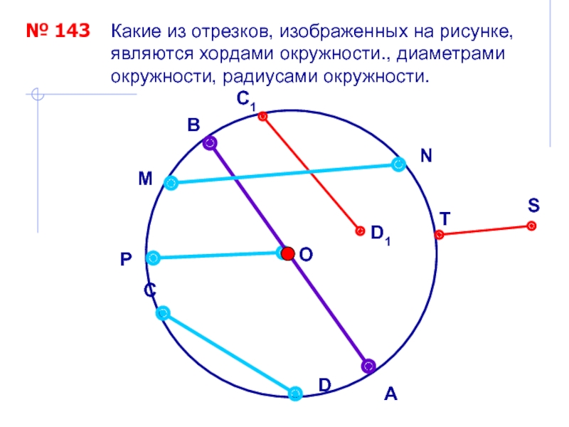 Укажите на рисунке отрезки с концами в обозначенных точках которые являются диаметрами радиусами