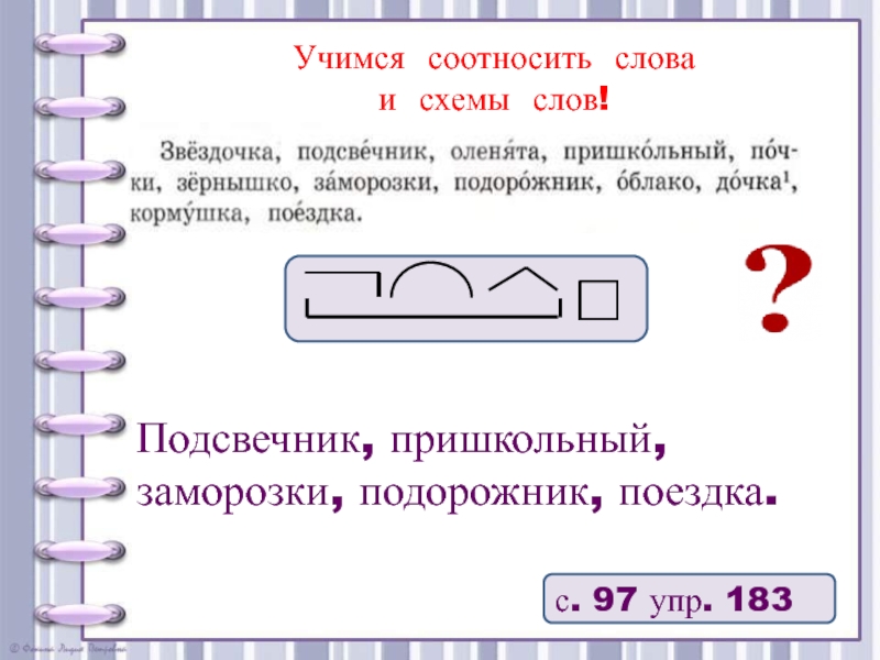 Состав слова заморозки. Обобщение знаний о составе слова 3 класс школа России презентация. Состав слова УМК школа России. Соотнеси слова пришкольный к схеме. Подосиновик разбор слова по составу.