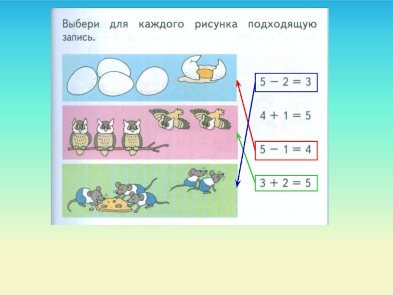 Выбери для каждого рисунка свою запись