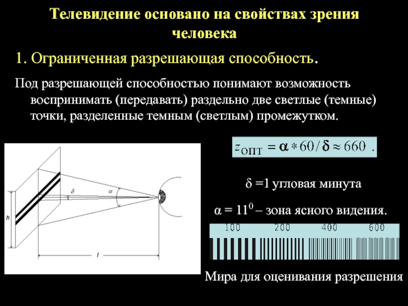 Телевидение основано на свойствах зрения человека