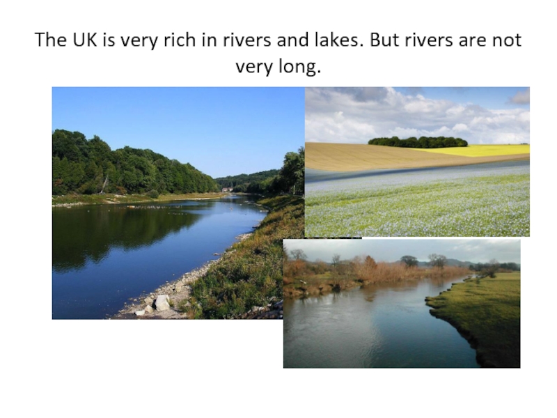 The UK is very rich in rivers and lakes. But rivers are not very long.