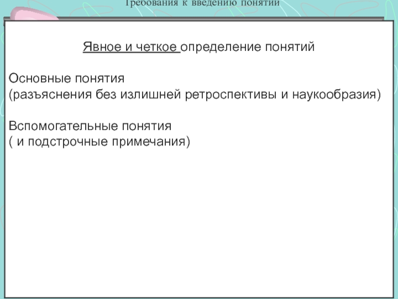 Требования к исследованию. Введение требования. Требования к презентации Введение. План введения понятия. 