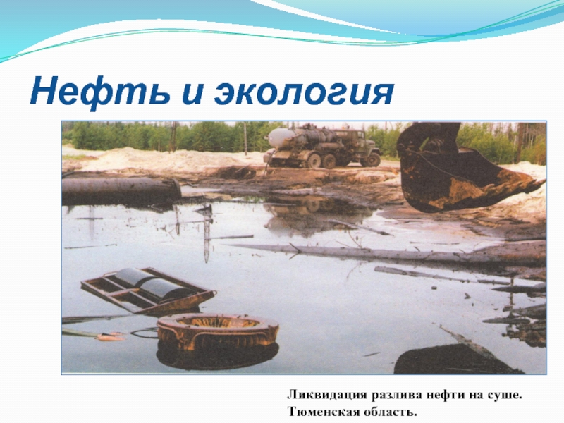 Нефть и экологияЛиквидация разлива нефти на суше. Тюменская область.