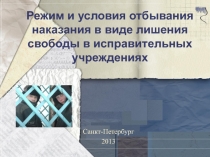 Режим и условия отбывания наказания в виде лишения свободы в исправительных учреждениях