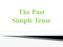 The Past Simple Tense