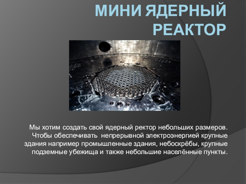 Презентация Мини ядерный реактор