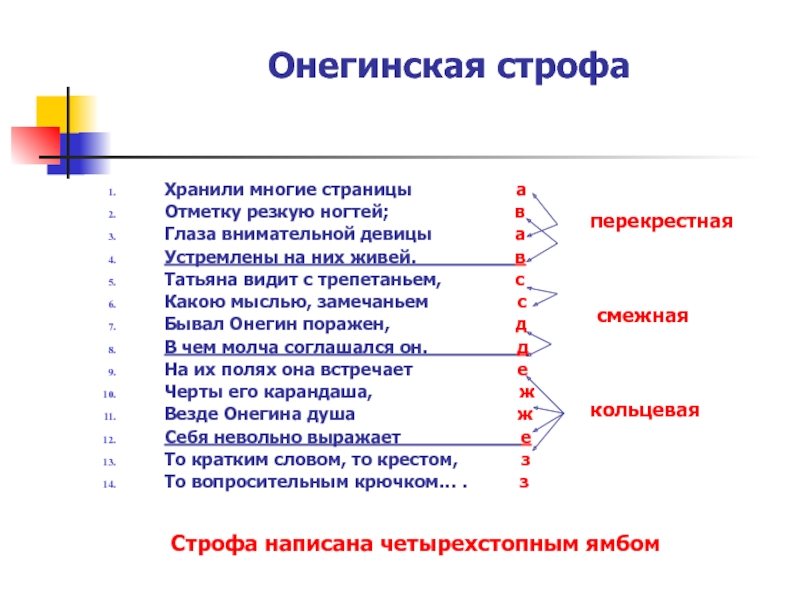 Особенности онегинской строфы