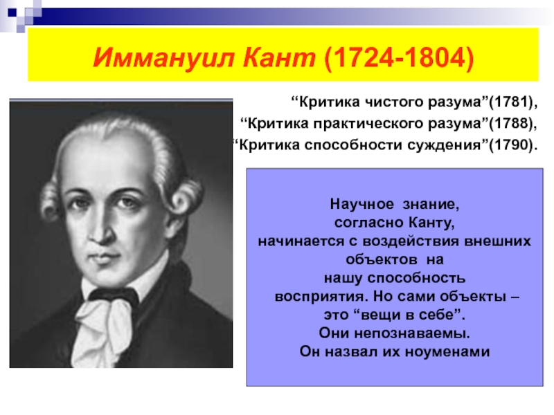 Согласно канту. Иммануил кант (1724-1804).