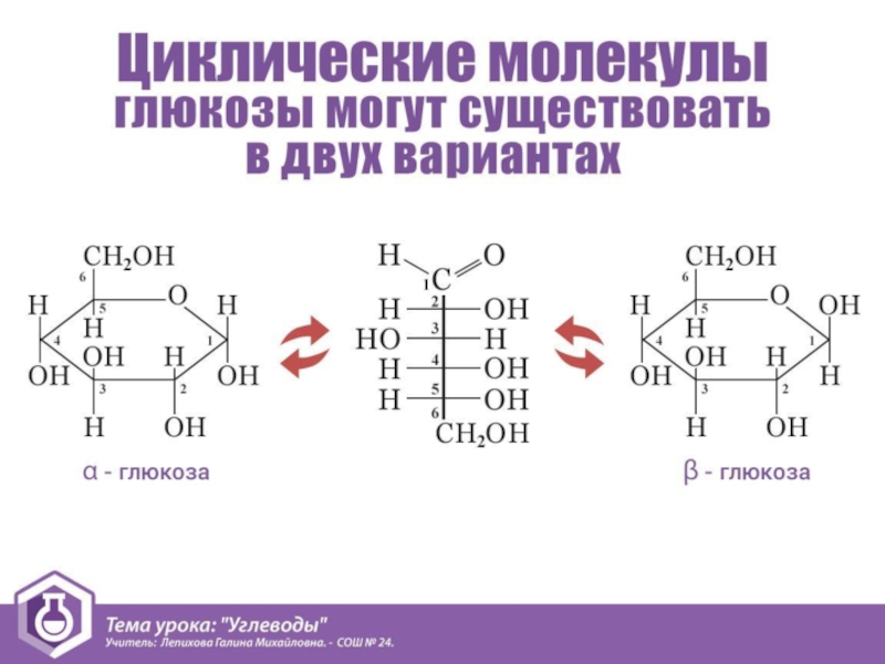 Углеводы химия 10 класс конспект. Строение молекулы Глюкозы. Глюкоза молекула структура. Форма молекулы Глюкозы. Циклическая молекула Глюкозы.
