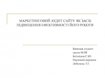 МАРКЕТИНГОВИЙ АУДИТ САЙТУ ЯК ЗАСІБ ПІДВИЩЕННЯ ЕФЕКТИВНОСТІ ЙОГО РОБОТИ