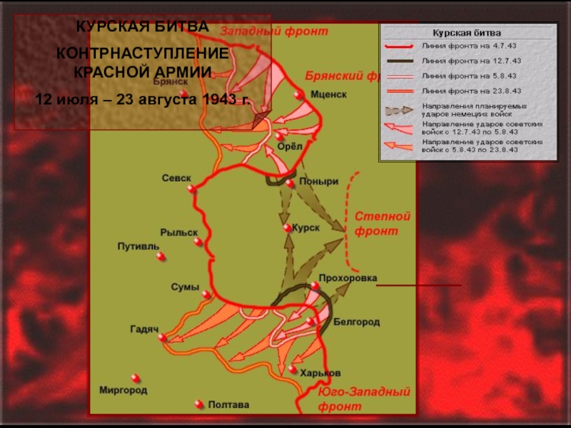 Карта курской дуги 1943 года